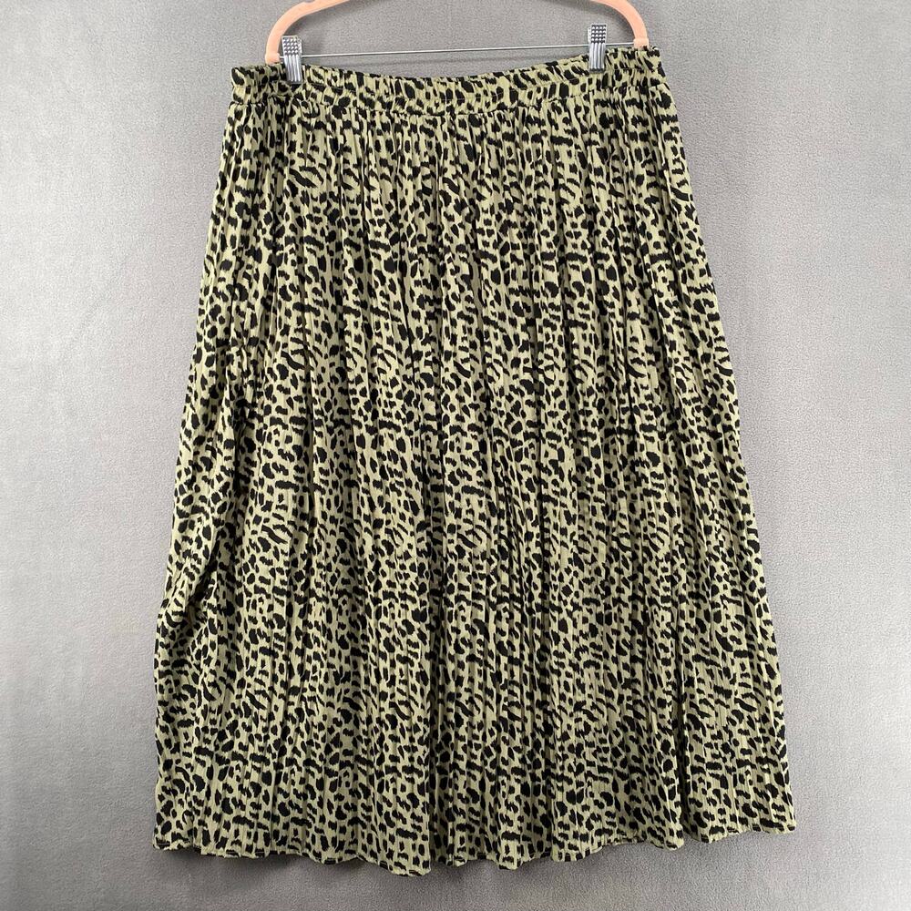 Hayden Los Angeles Leopard Animal Print Maxi Skirt 3XL Elastic Waist Tan‎ Black